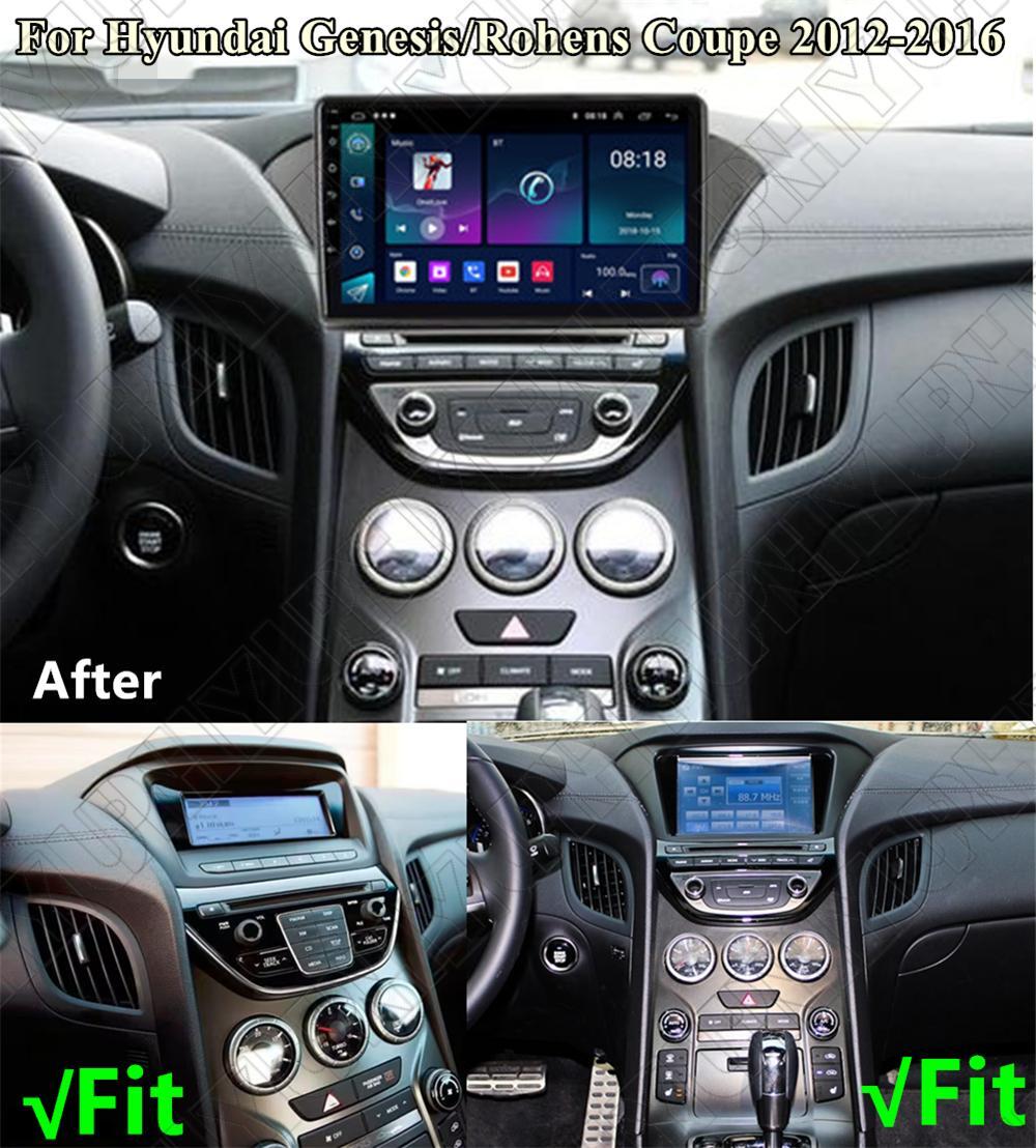 9 For 12-16 for Hyundai for Genesis Coupe Carplay 2+32GB Radio Stereo GPS Nav Head Unit
