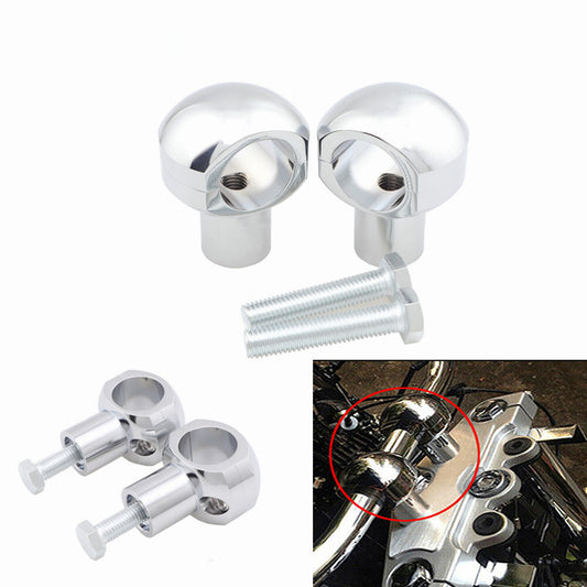 Chrome 32mm CNC Handlebar Riser Bar Mount Clamp for Harley Touring Softail Dyna Q