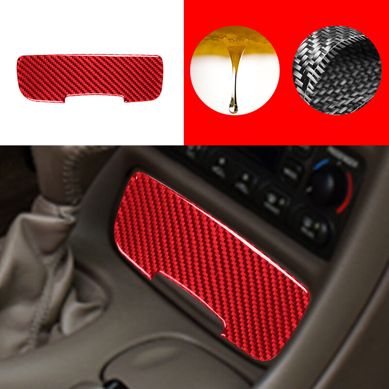 Red carbon fiber interior power outlet trim for Corvette C5 98-004- n