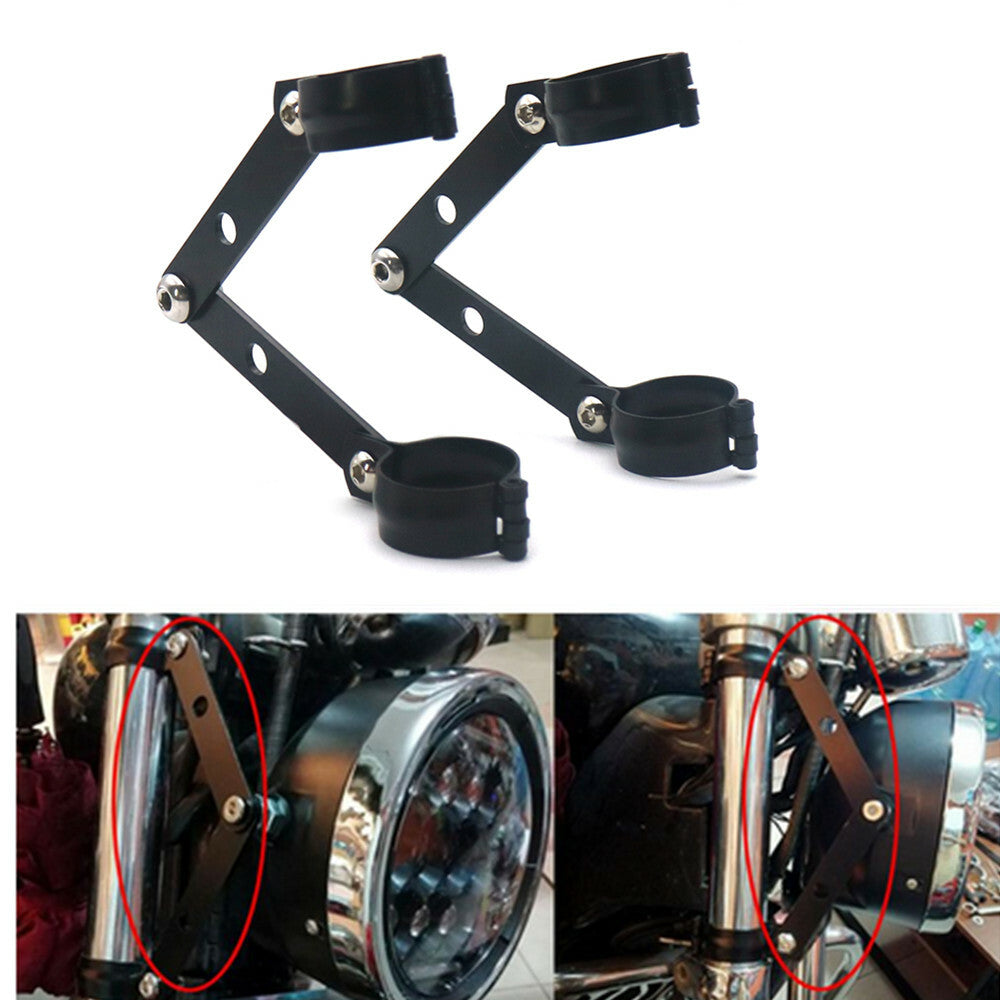 41mm Black Metal Adjustable Headlight Indicator Mounting Fork Bracket for Harley Q