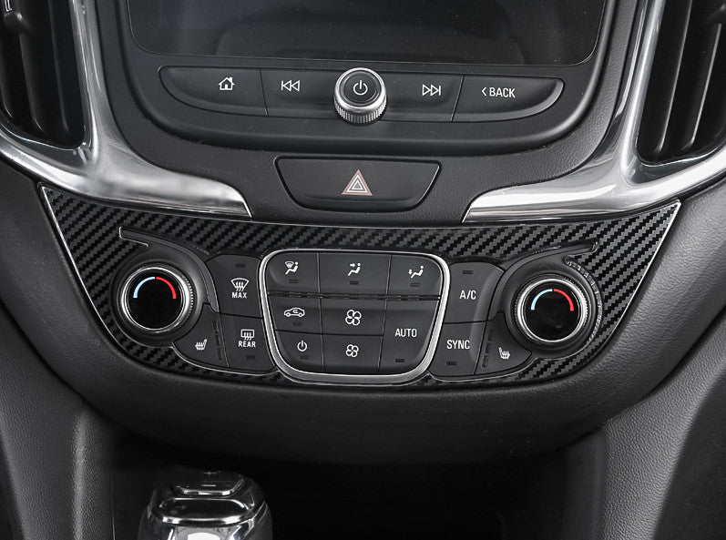 AC Switch Control Panel Carbon Fiber Steel Trim for Chevrolet Equinox 2018-2020
