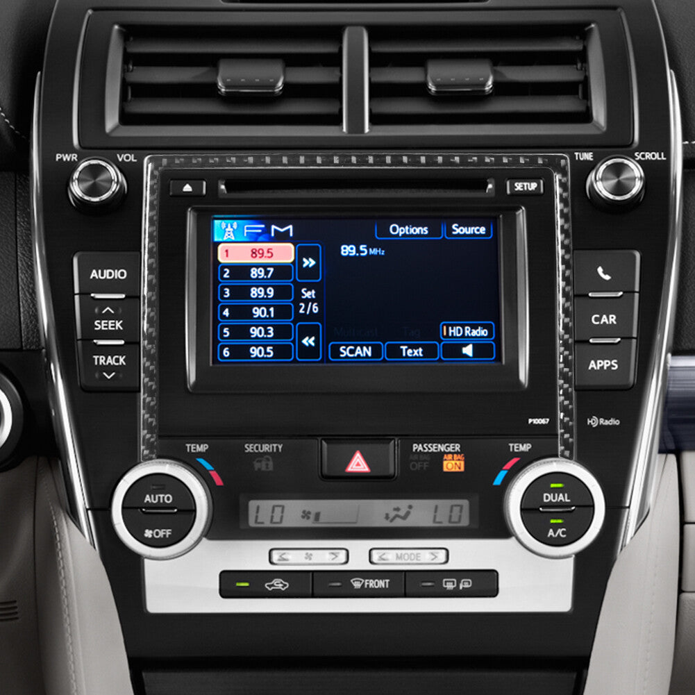Carbon Fiber Central Console Radio Panel Frame Cover for Toyota for Camry 2012-2014