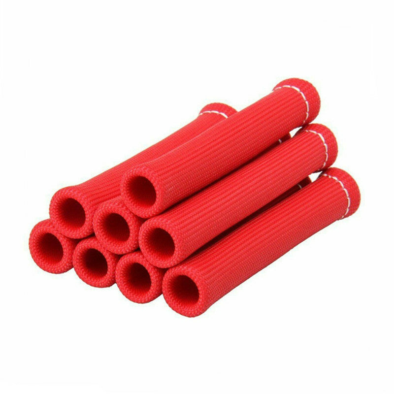 Car Red 8PCS 1200¡ã Spark Plug Wire Boots Protectors Sleeve Heat Shield Cover