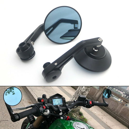 Black CNC Round Handlebar end Side Mirror For Benelli Leoncino 500 502c 752s Q