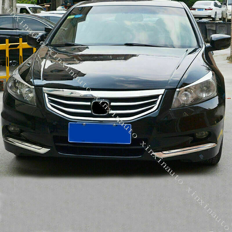 for Honda Accord 2008-2012 Chrome Look Front Headlight Lamp Eyebrow Strips Trim