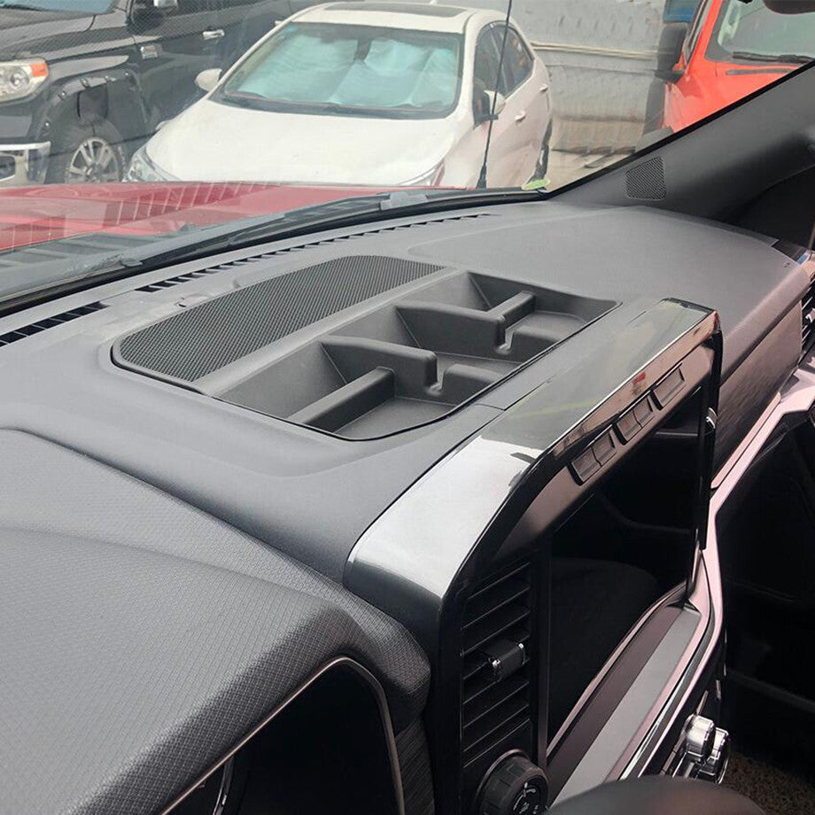 Car Front Dash Storage Box Tray Trim For F150 21-23 Accessories Black v