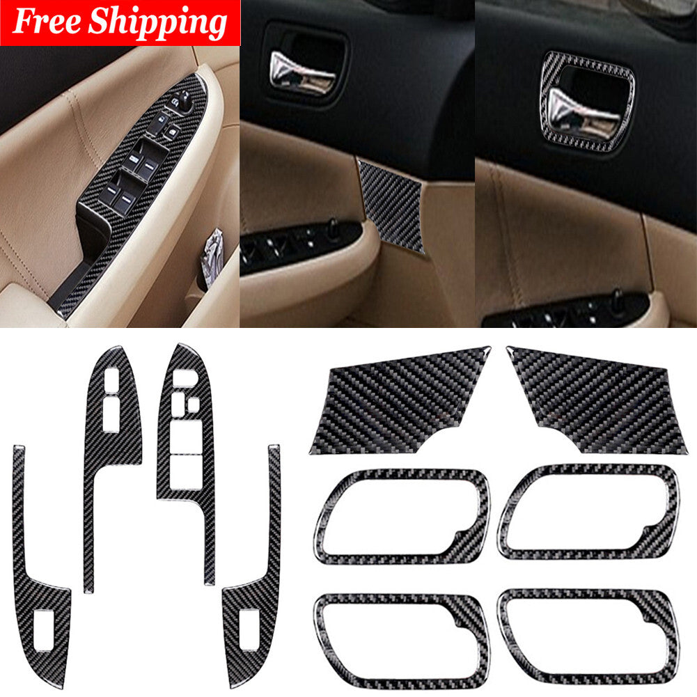 10Pcs / Set Interior DecorCover Trim Carbon Fiber for Honda Accord SEDAN 2003-2007