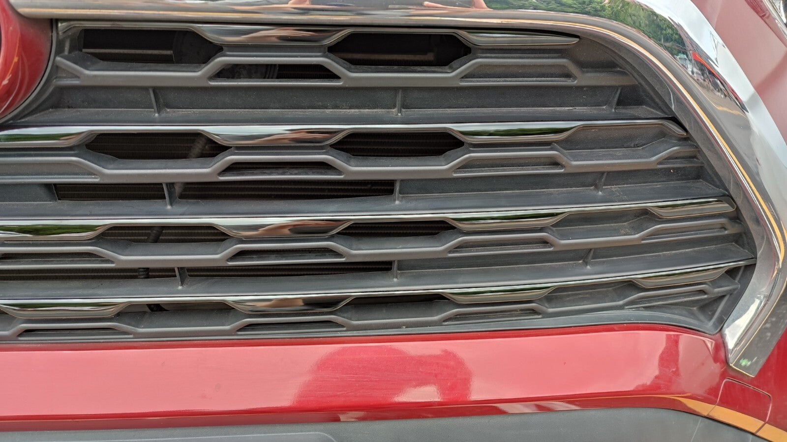 for Toyota 2019 2023 RAV4 Car Accessories Center Bumper Front Grill Trims Cover