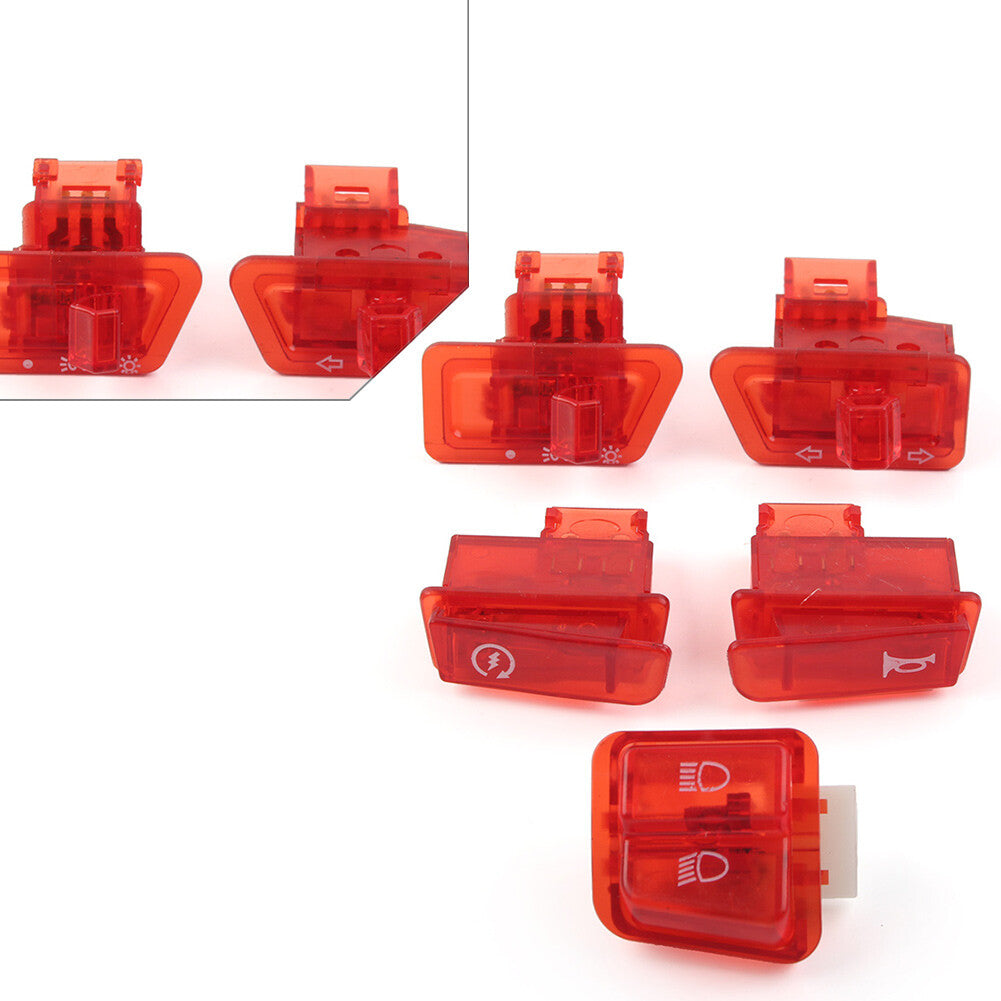 For GY6 50 125 150cc Red 5x Turn Signal Headlight Ignition Horn Switch Caps Q