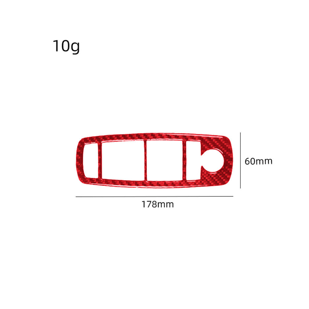 Red Carbon Fiber Driver Window Control Cover Trim for Chrysler 300 2015-22