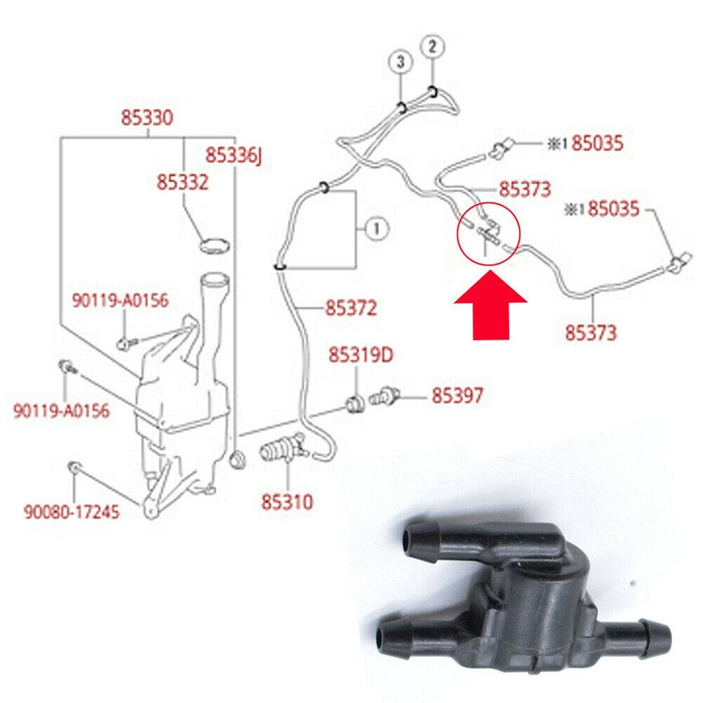 Tee Valve Washer Windscreen Valve Wiper 1pcs 28020 85321 Connector For