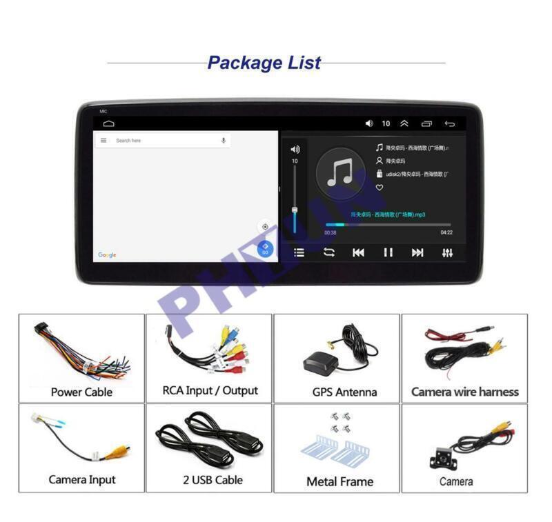 Android 9.1 Car Radio 10.25 Inch Touch Screen Video MP5 GPS Navigation W/Camera