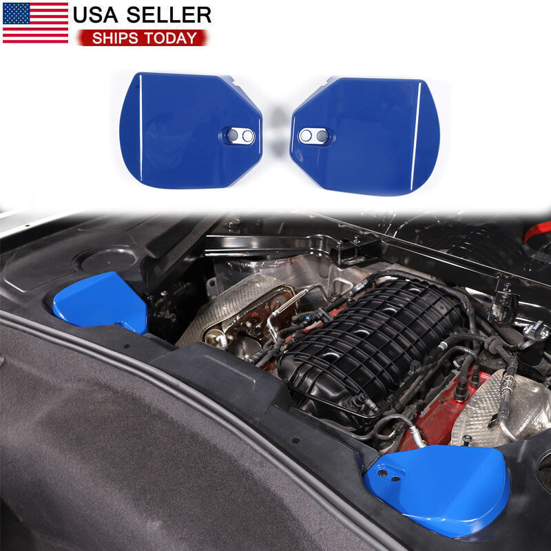 Blue Engine Bay Shockproof Panel Cover Trim for Corvette C8 2020-2023 2 Pieces n