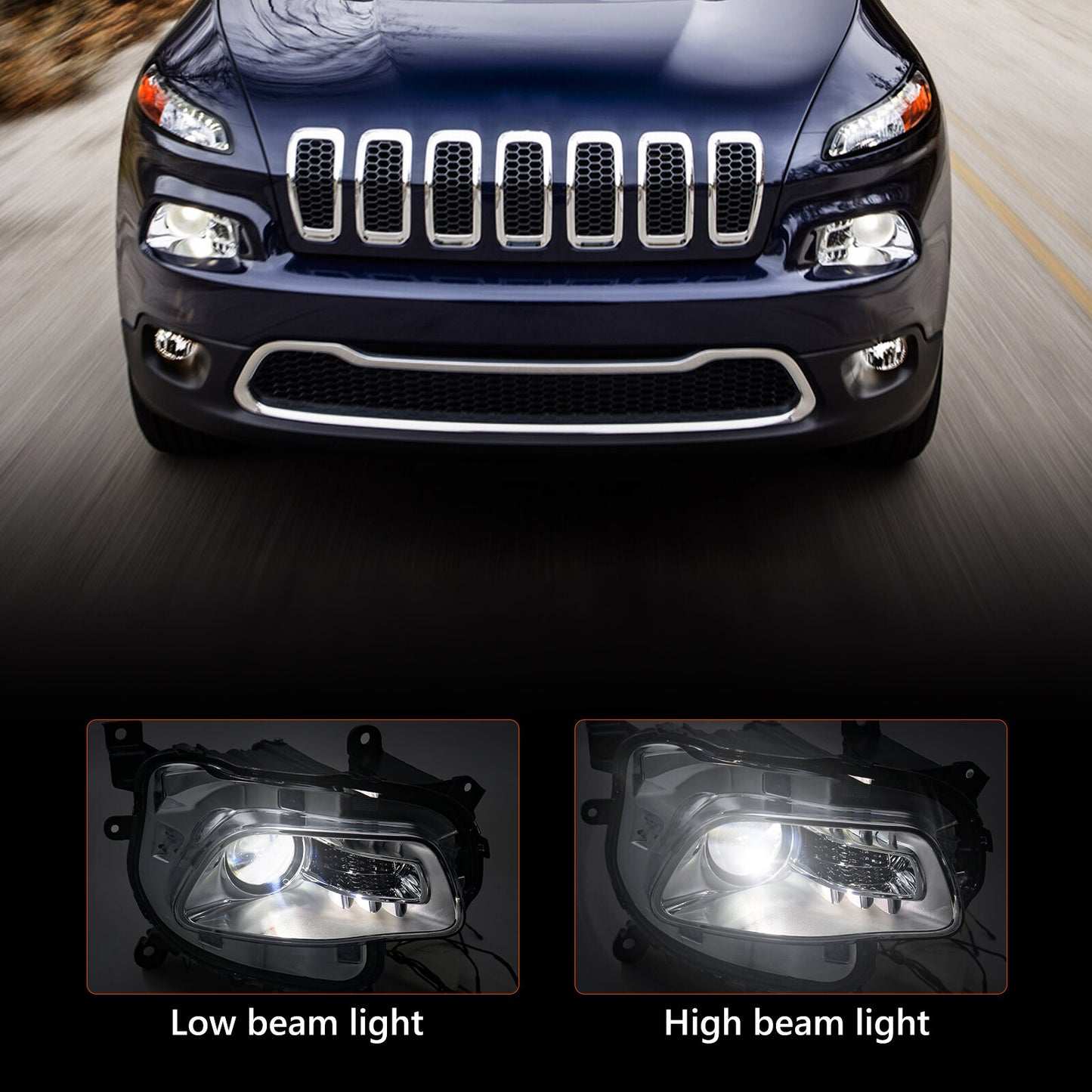 For 2014-2018 for Jeep Cherokee HID/Xenon Projector Headlight Lamp Passenger Right v