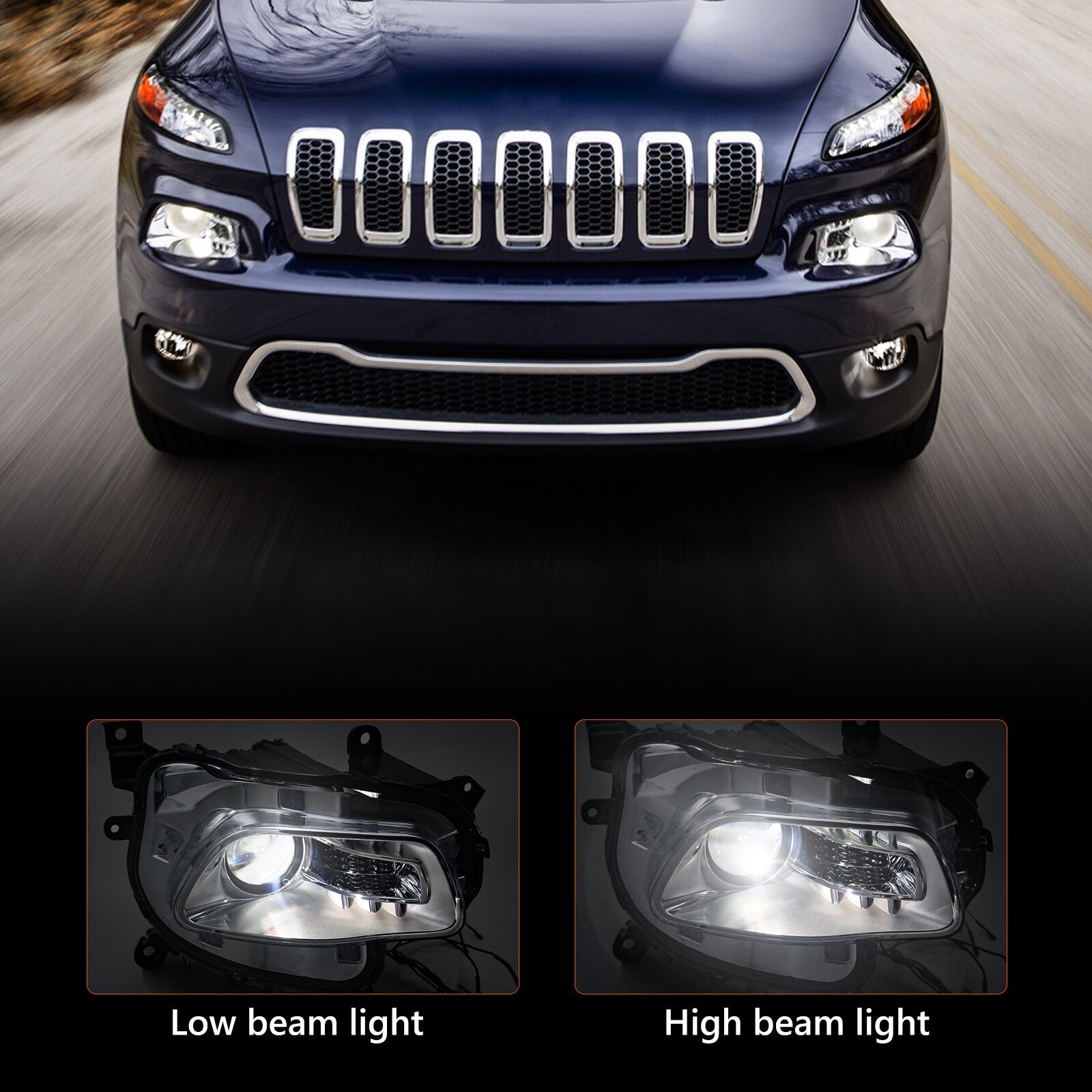 For 2014-2018 for Jeep Cherokee HID/Xenon Projector Headlight Lamp Passenger Right v