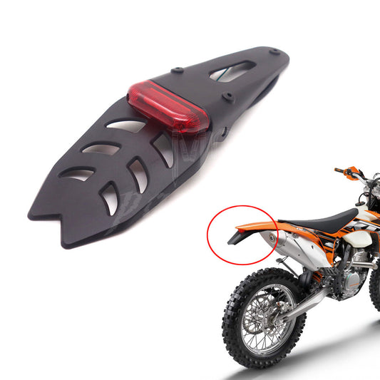 Red Motorcycle Trial Dirt Bike Fender Brake Stop Light Rear Tail Lamp Waterproof Q