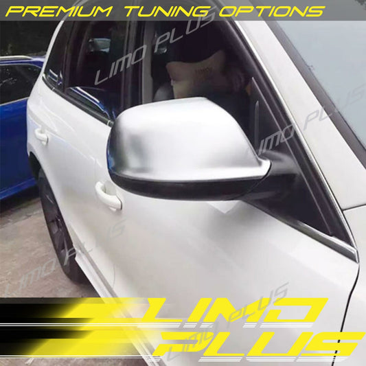 Matt Chrome mirror cover for Audi Q5 8R, SQ5 (09-17), Q7 (10-15) with lane assist. Q