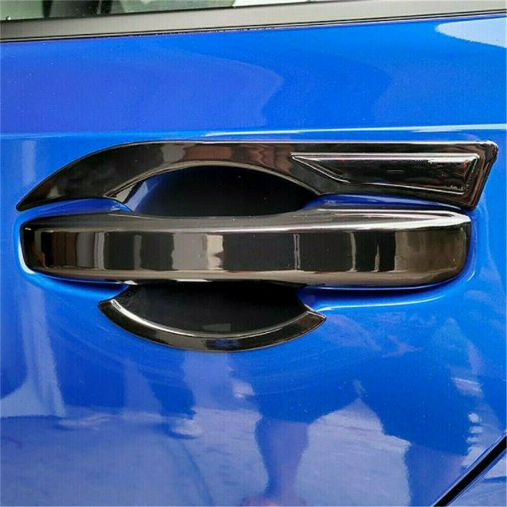 8X for Honda for Civic 2022-2023 Glossy Black Outer Door Handle+Door Bowl Trim Cover