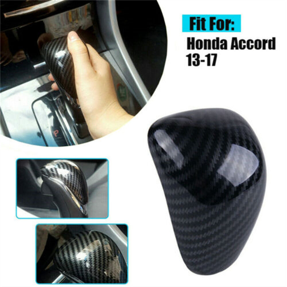 1PC Carbon Fiber Gear Shift Knob Cover Trim Fit for Honda Accord 2013-2017