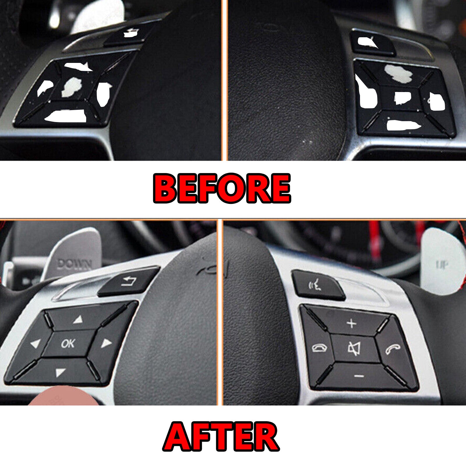 for Mercedes-Benz C Class Button Switch W204 11-2013 Steering Wheel Trim Cover