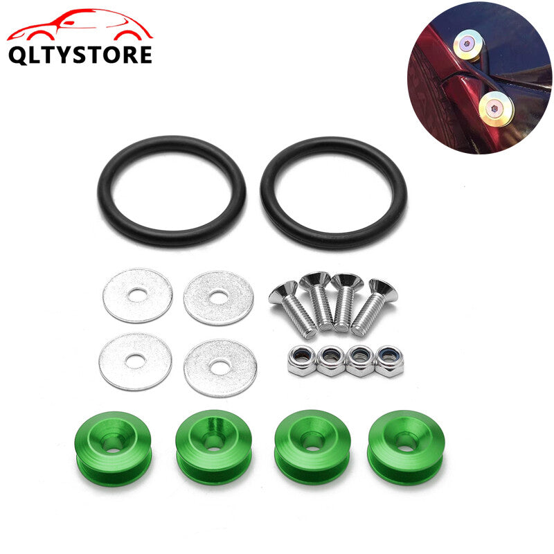 Green quick-release fastener anti-collision trunk mudguard cover kit aluminum