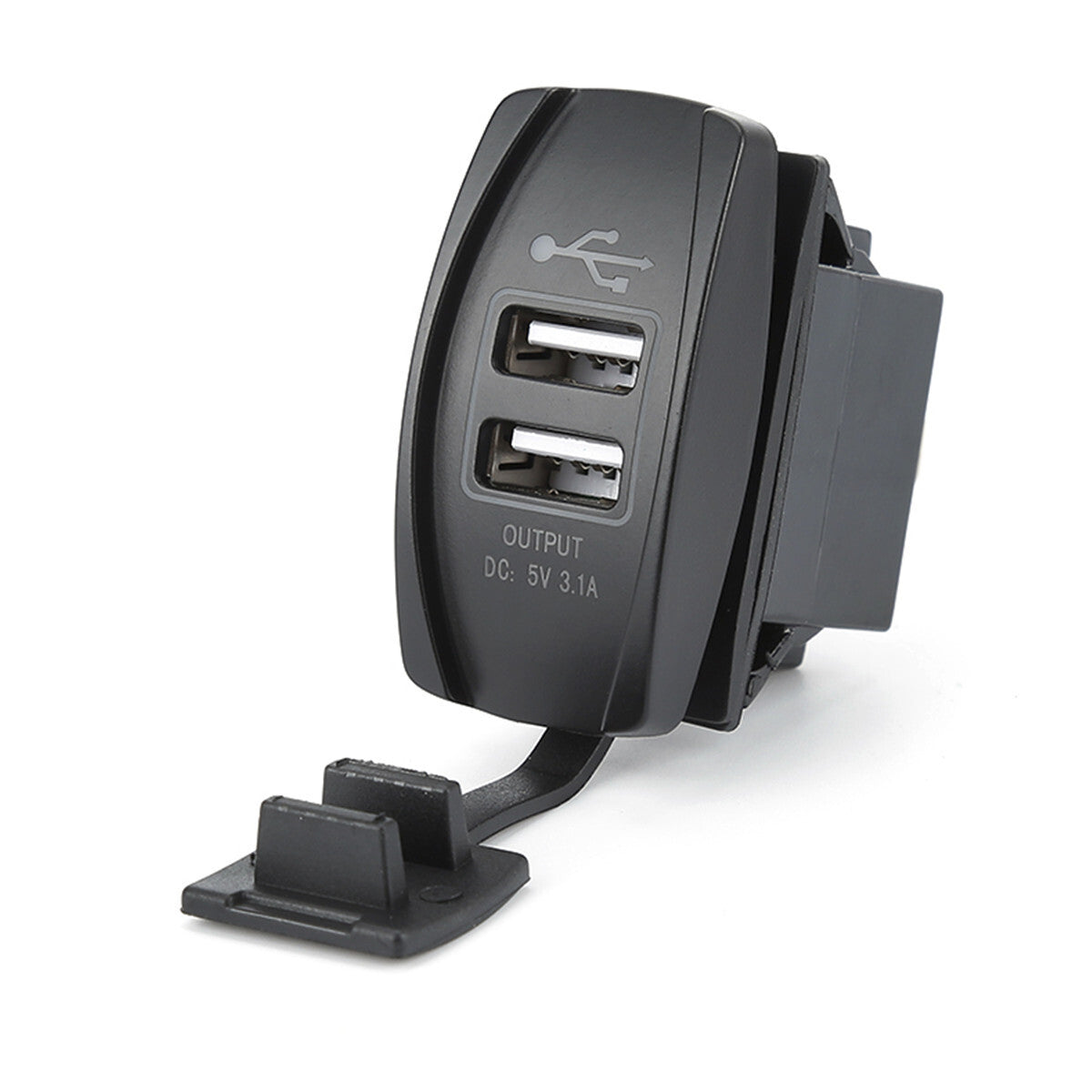 Dual USB Port Fast Charger Socket Power Outlet Panel 12V 24V Motorcycle Car RV