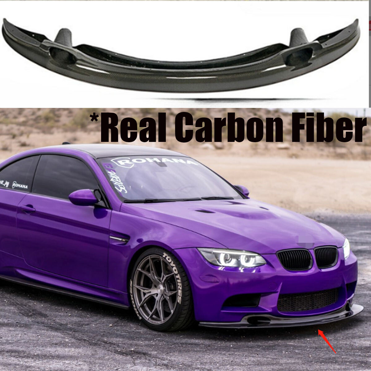 Carbon Fiber For 08-13 E92 E93 E90 M3 GT4 Style Front Bumper Lip Splitter n