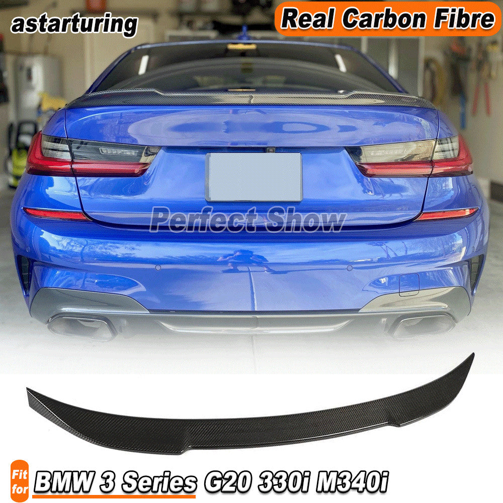 for BMW G20 3 Series 330i G80 M3 19-24 Real Carbon Fiber Trunk Spoiler Wing Lip