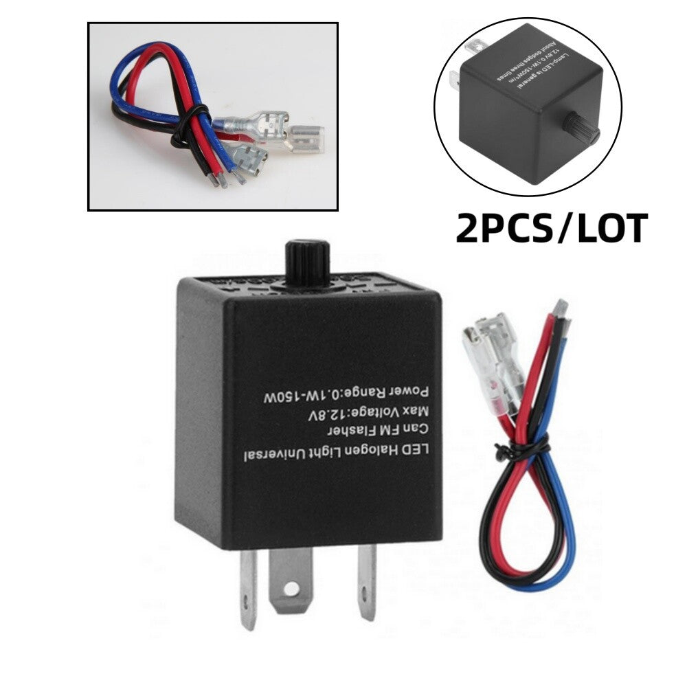 3Pin LED Flasher Relay Turn Signal Adjustable LED Lights Flashing Relay Switch