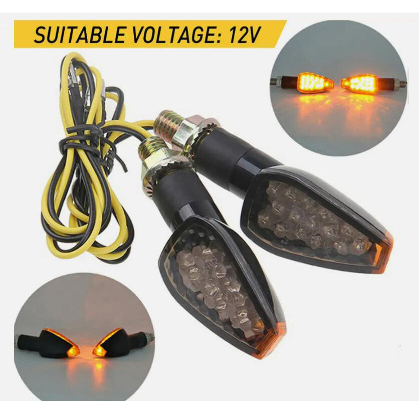 2-pack 12V for mini motorcycle LED turn signal flashing lights indicator light amber color Q