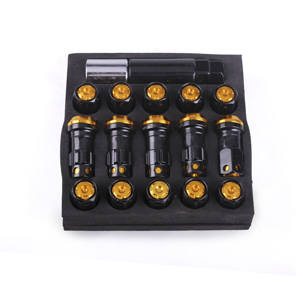20pcs Gold M12 x 1.5 mm Composite Close End Heavy Duty Wheel Lug Nuts R40 Q