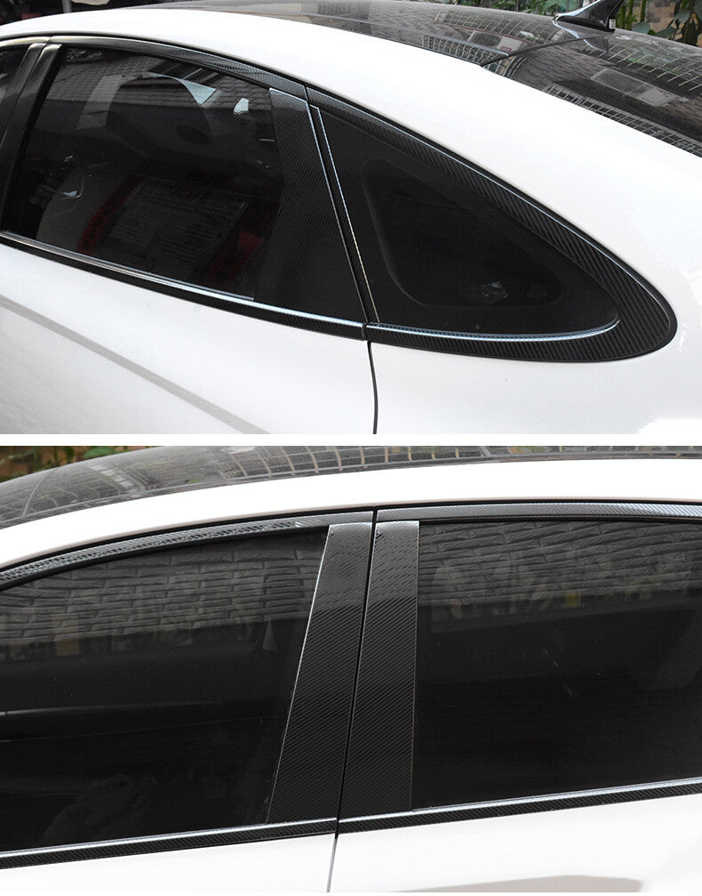 for Hyundai Sonata 2020-23 Carbon Fiber Car Window Sill Molding Strip Cover Trim