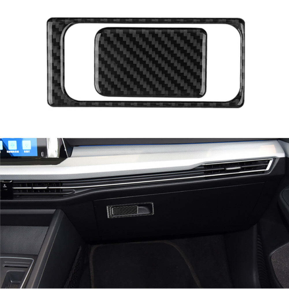 2Pcs Glove Box Button Handle Panel Carbon Fiber Trims for VW for Golf 8 MK8 GTI 2021