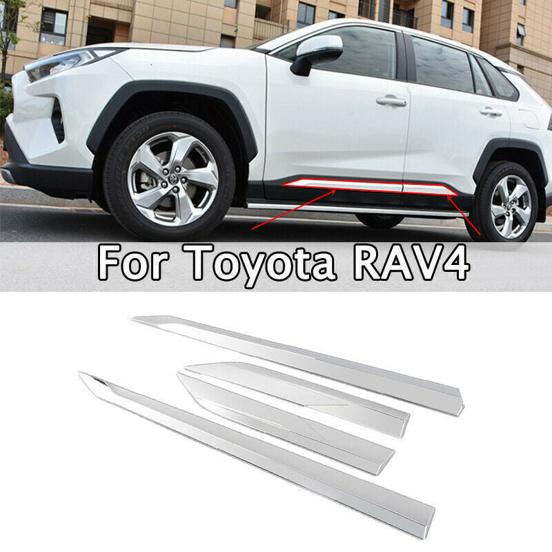 for Toyota RAV4 2019-2023 ABS Chrome Side Door Body Guard Molding Cover Trims 4P