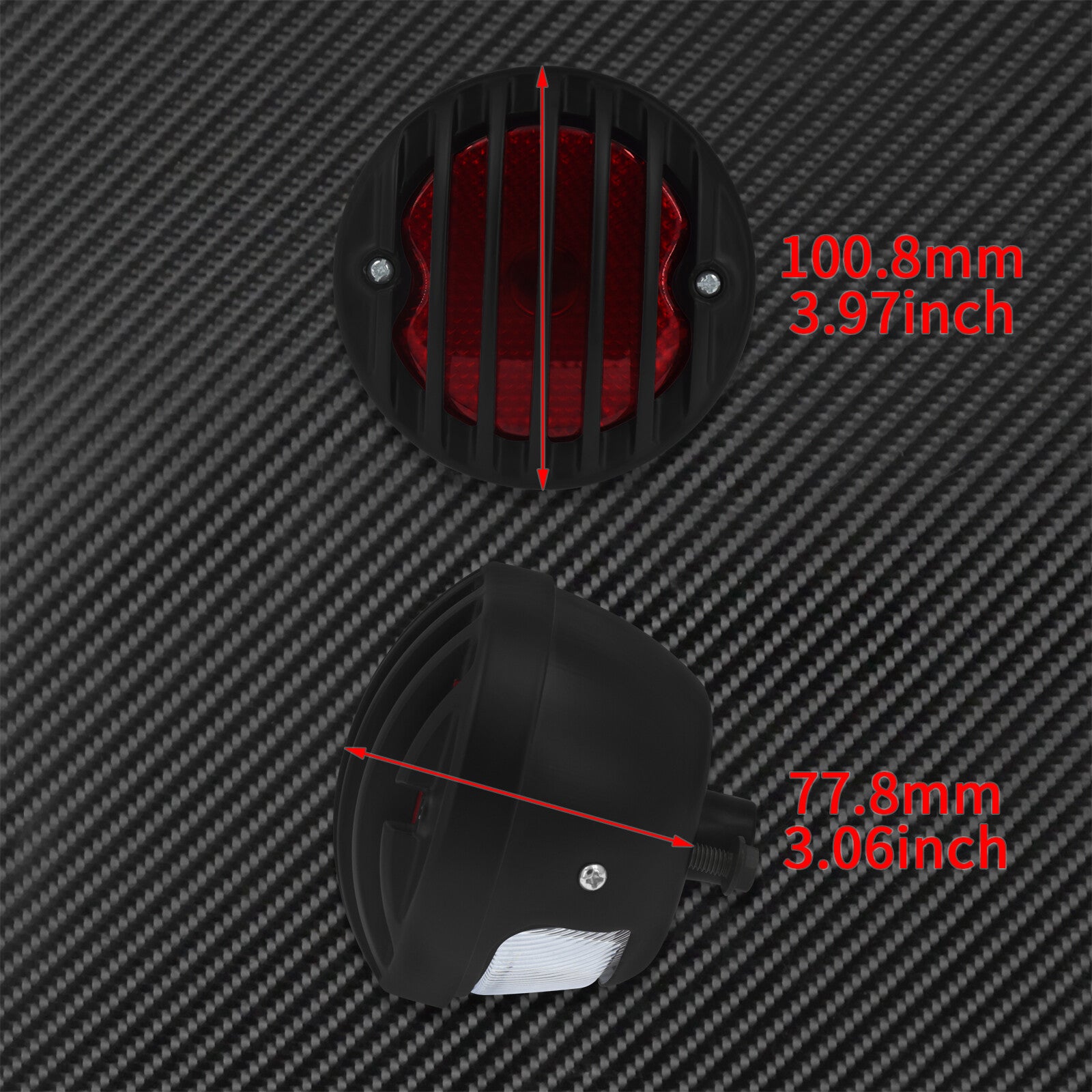 Motorcycle Side Mount Red LED Grill Brake Tail Light Fit For Sportster Bobber