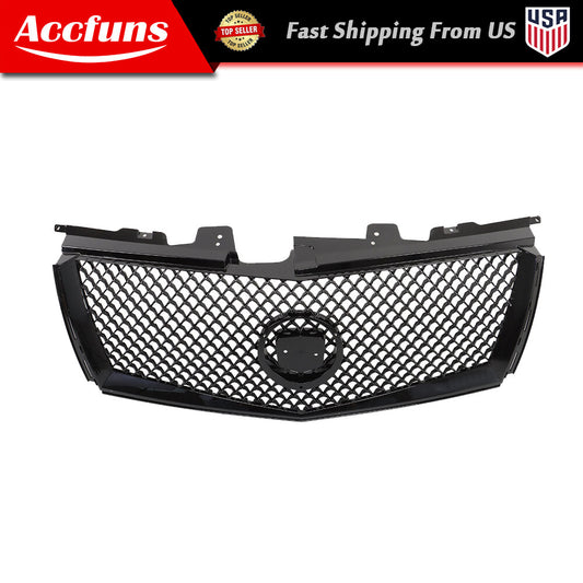 Front upper grille bumper replacement for 2008-2013 for Cadillac CTS Gloss Black Mesh - n