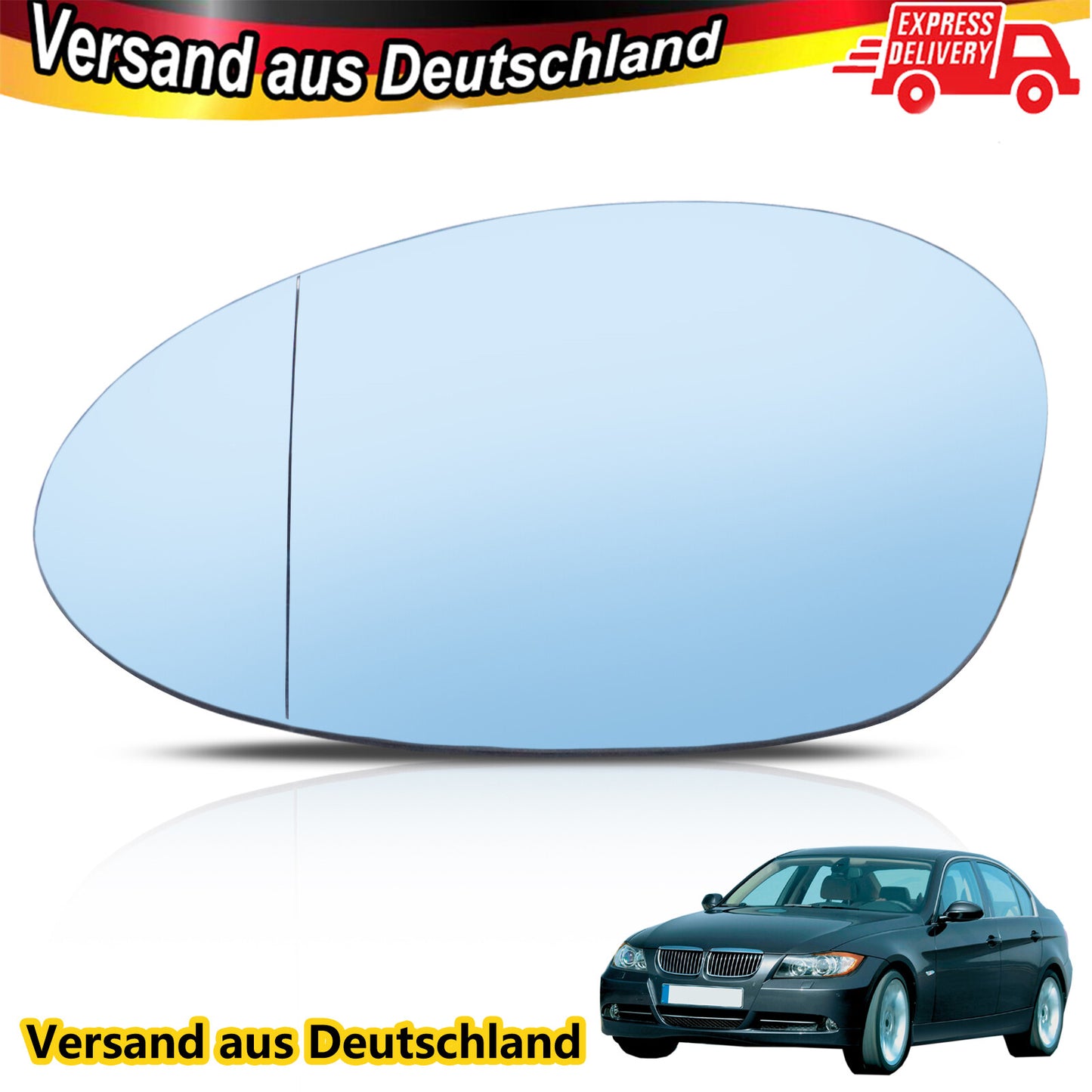 Mirror glass blue left convex for BMW 1 Series E81 E87 E88 E82 3 Series E90 E91 20052009 Q