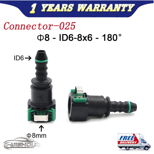 2PCS 8mm ID6 8x6 180¡ã Car New Fuel Line Hose Pipe Quick Release Female Connector Q