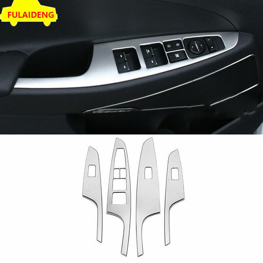 4Pcs for Hyundai for Tucson 2015-2019 Silver Car Window Switch Lift Panel Cover Trim