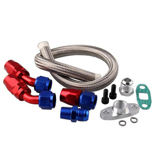 T3 T4 T04E T70 T60 T61 Turbocharger Turbo Oil Feed Return Drain Line fitting kit Q
