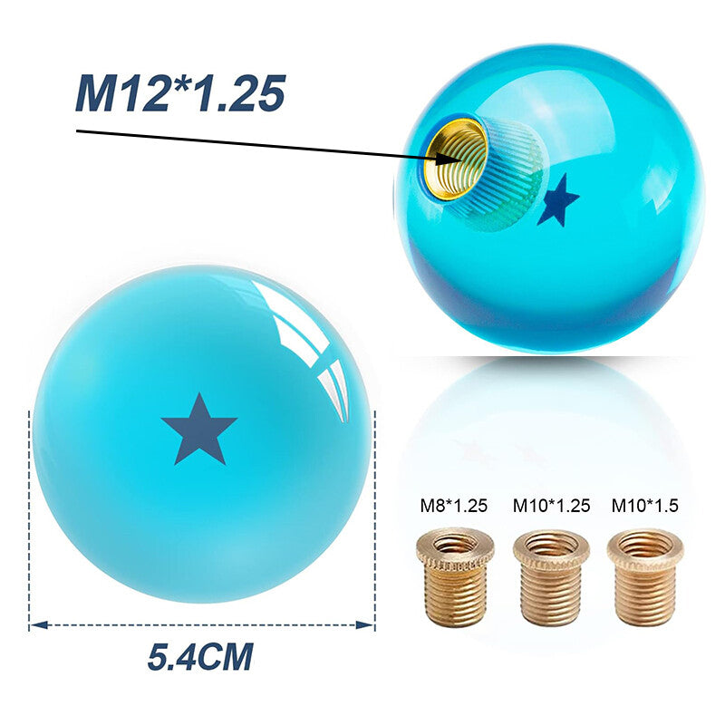 Blue Dragon Ball Shift Knob W/ 3 Adapter Universal Manual Transmission 1-7 Star Q