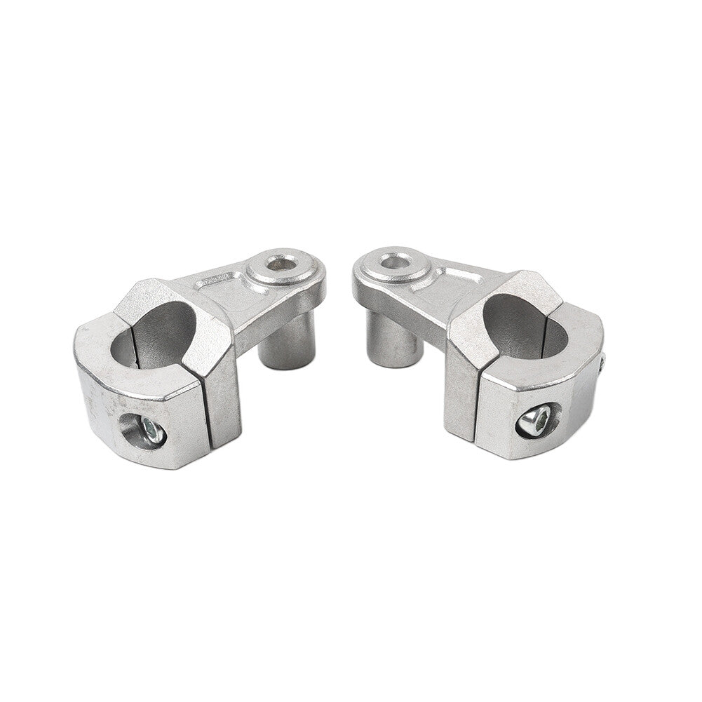 Silver Motorcycle HandleBar 7/8 22mm to 11/8 28mm Fat Bar Mount Clamps Riser Q