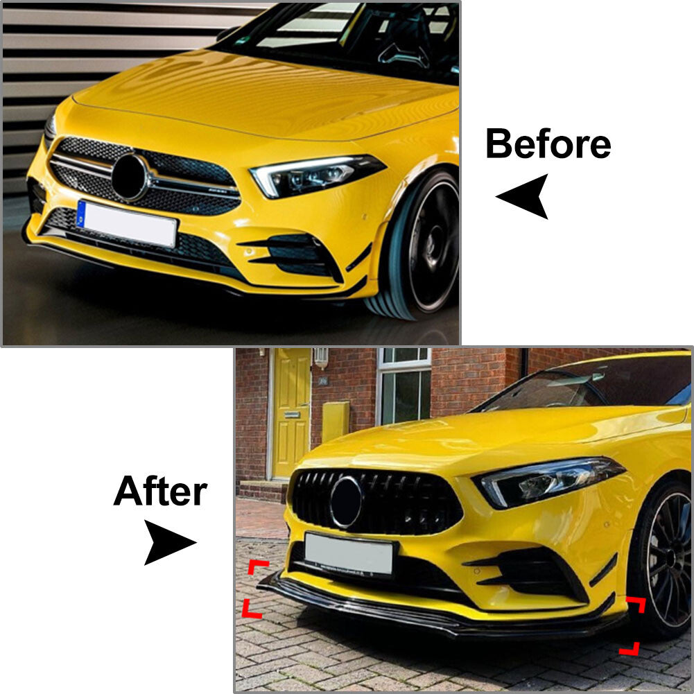 Front Bumper Lip Spoiler Body Kit FIT for Benz A-Class W177 2019-2022