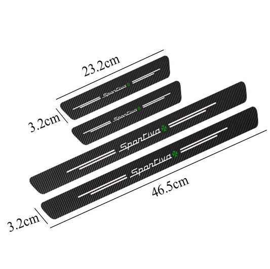 4-Piece Carbon Fiber Car Door Stickers for Alfa Romeo Sportiva Automotive Accessories