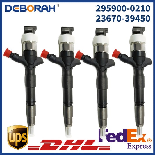 4X Diesel Fuel Common Rail Injector 295900-0210 23670-39450 for TOYOTA Hilux 2KD