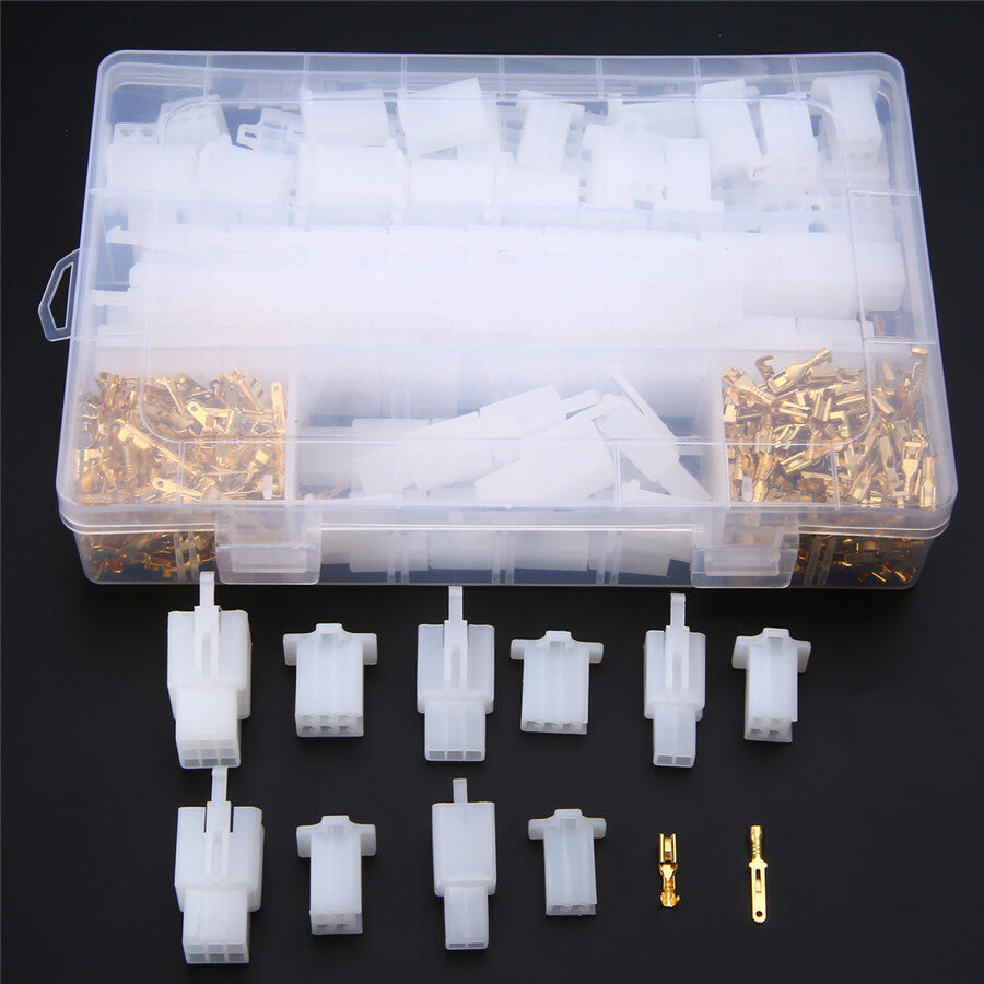 580-piece pack of 2-9 pin motorcycle electrical male and female cable connectors/terminals n