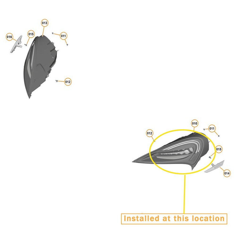 Headlights for McLaren 570, 540, 600LT (R) Equipment Manufacturer: 13A3753CP, 13A3917CP, 13A3919CP