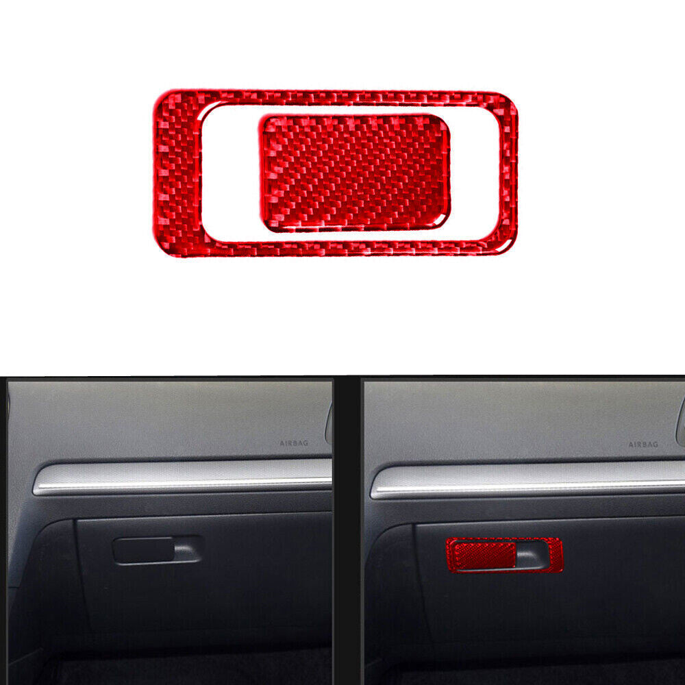 Red Carbon Fiber Interior Glove Box Switch Trim Cover for VW for Golf MK7 2014-2019