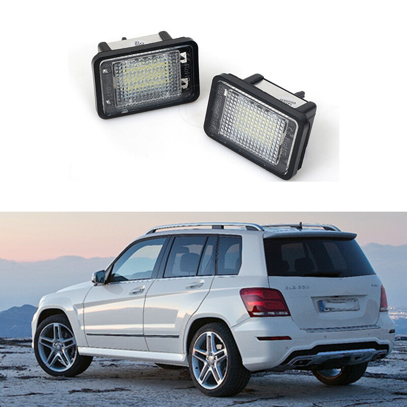 Pair LED License Plate Lights Number Plate Lamp for Mercedes-Benz GLK X204 07-13