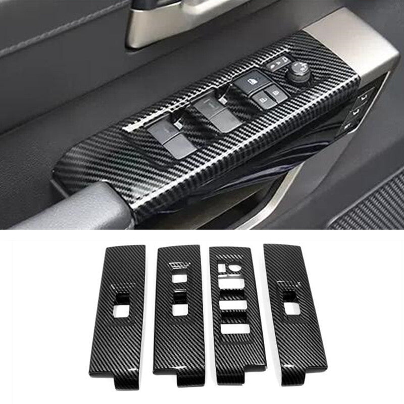 Carbon Fiber Window Switch Panel Cover Trim Fit for Tundra 2022-2024 v